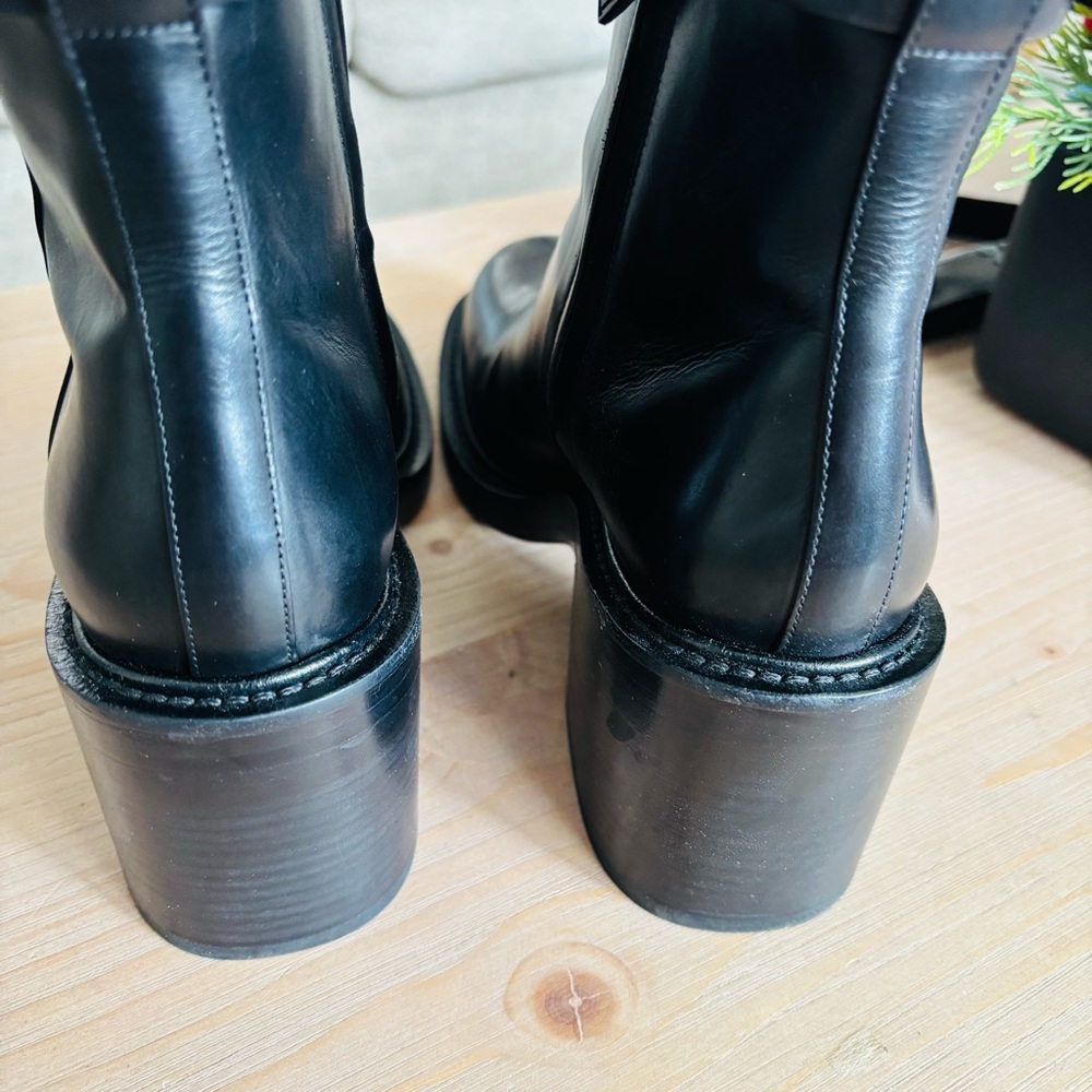 Burberry Westella 65 Leather Ankle Boots Women’s 39.5 9.5 Chunky Block Heel‎ - Picture 12 of 13